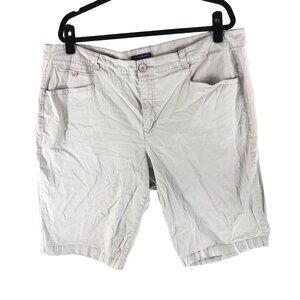 Bandolino Jeans Womens Ivette Khaki Bermuda Shorts Cotton Stretch Beige 20W